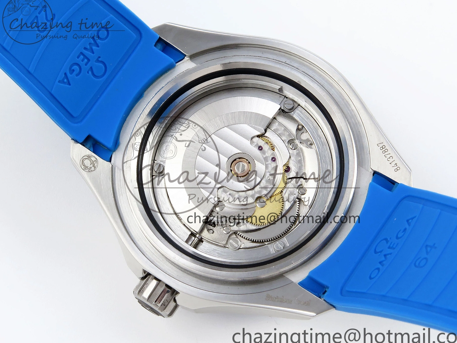0506 SEAMASTER PLANET OCEAN 6000M ULTRA DEEP 45.5MM SS TF 1:1 BEST EDITION WHITE DIAL BLUE BEZEL ON RUBBER STRAP A SunProtective 7762